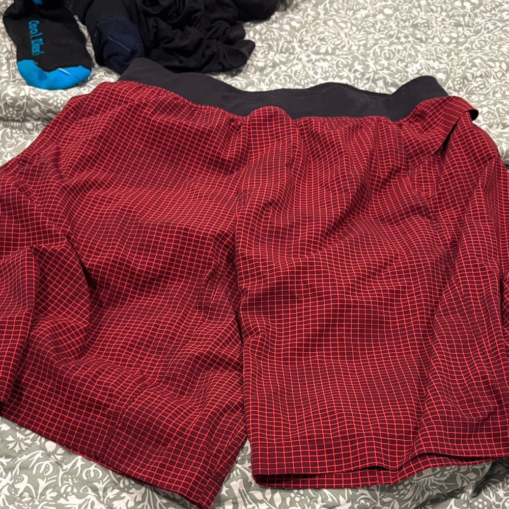 lululemon athletica THE SHORTS 11” Red and Black Athletic Shorts